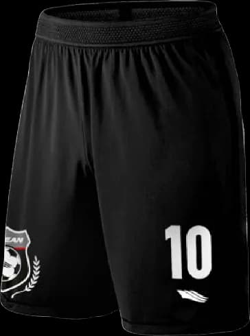 Short con aplique de número y escudo